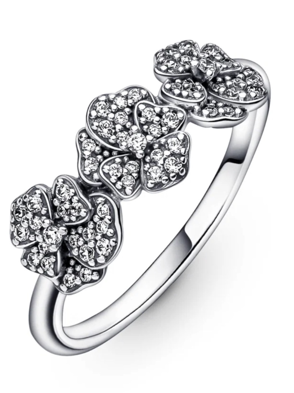 Pandora Sterling Silver Floral Cluster CZ Ring - Silver